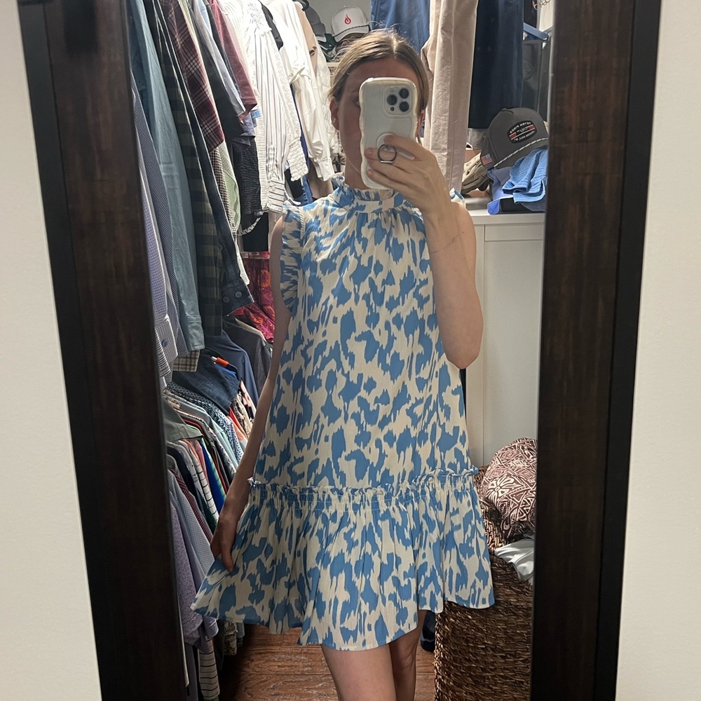 Blue and white mini dress. Size small. In great condition.